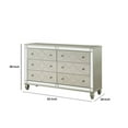 thumbnail image 3 of Dresser with 6 Drawers and Circular Decorative Pattern Silver, 3 of 7