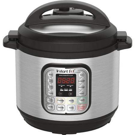 Instant Pot IP-DUO80 8 Qt 7-in-1 Multi Use Programmable Pressure Cooker, Rice Cooker, Sliver, Black