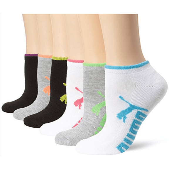 PUMA Women's 6 Pack Low Cut Socks