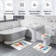 thumbnail image 6 of Cocktail Drink Bathroom Rugs Set HELLO SUMMER Non Slip Absorbent Soft Bath Mats 3 Piece Set with Bathroom Rug, U-Shaped Floor Mat, Toilet Seat Cover Small Size, 6 of 9