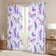 thumbnail image 2 of Erosebridal Rustic Plant Lavender Black Out Curtains,Wild Animal Butterfly Curtains Pack of 2 (42x63 Each) For Men Women, 2 of 7