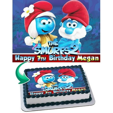 The Smurfs Edible Cake Image Topper Personalized Birthday Party 1/4 Sheet