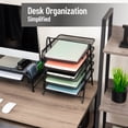 thumbnail image 2 of Mind Reader Desk Organizer with 5 Sliding Trays, Black, 2 of 7