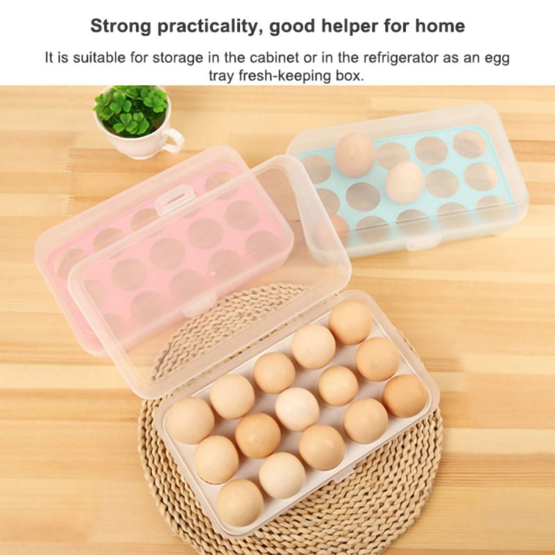 Plastic Eggs Containers(15 Eggs) Clear Deviled Tray Storage Box