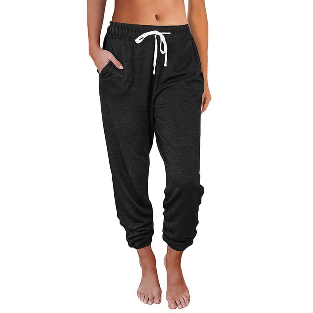 Pantalones casuales holgados con bolsillos y cintura alta hasta los tobillos para mujer de Europa y América para primavera y verano