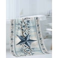 thumbnail image 3 of Texas Star Blue Towel Set of 3, Soft Microfiber Bath Towels, Hand Towel, Washcloths, Farmhouse Country Branches Wooden Grain Quick-Dry Absorbent Towels for Bathroom Kitchen Hotel Beach Gym Spa, 3 of 7