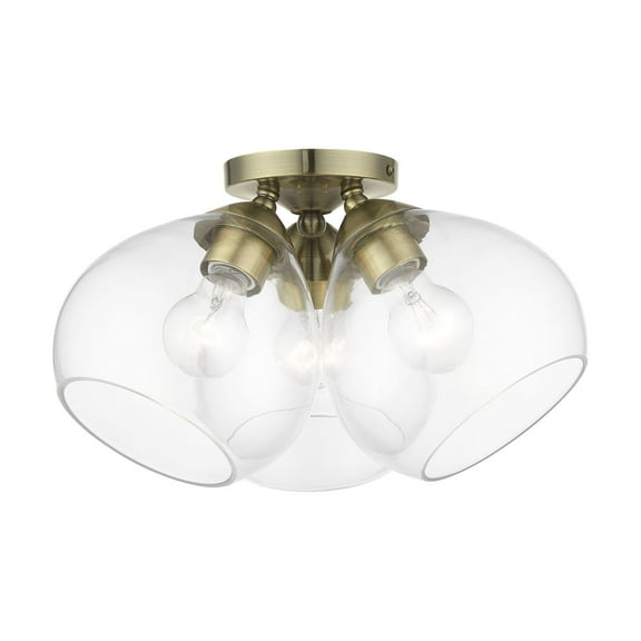 Livex Lighting - Catania - 3 Light Semi-Flush Mount In Transitional Style-8