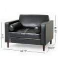 thumbnail image 3 of GDF Studio Hixon Contemporary Faux Leather Tufted Club Chair with Bolster Pillows, Midnight Black and Espresso, 3 of 10