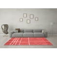 thumbnail image 3 of Ahgly Company Indoor Round Abstract Red Modern Area Rugs, 3' Round, 3 of 4