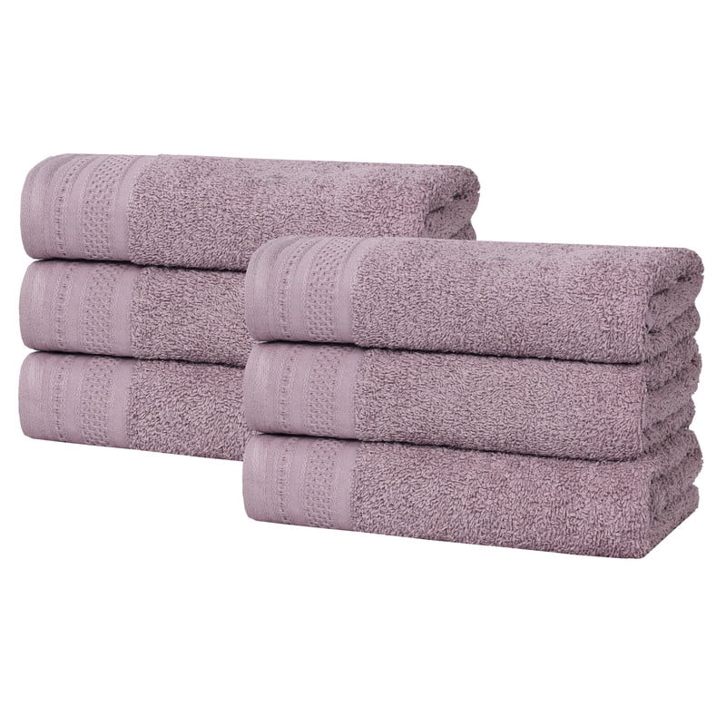 Superior Honeycomb Cotton Medium Weight Hand Towels, Set of 6, Sea Fog