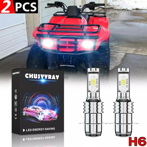 For Honda Rancher 350 2000-2003 H6 LED Headlight Bulbs 6000K Super Bright 2Pcs