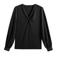 thumbnail image 7 of Summer Tops, Tops for Women Trendy, Elegant Women's Satin Silk Button Down Blouse Casual Long Sleeve Work Shirt for Every Occasion, 7 of 7
