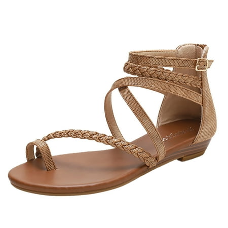 

Jungdeepe Women s New Fairy Versatile Open Toe Large Pair Skirt Roman Tan Sandals for Women Size 12w Size 5 Water Sandals Wide Feet Women Sandals Leather Sandals Women with Heel Sandals for Bunions