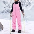 thumbnail image 2 of dgysar Unisex Kids Waterproof Adjustable Insulated Iron Knee Snow Bib Overalls Pink 120, 2 of 6