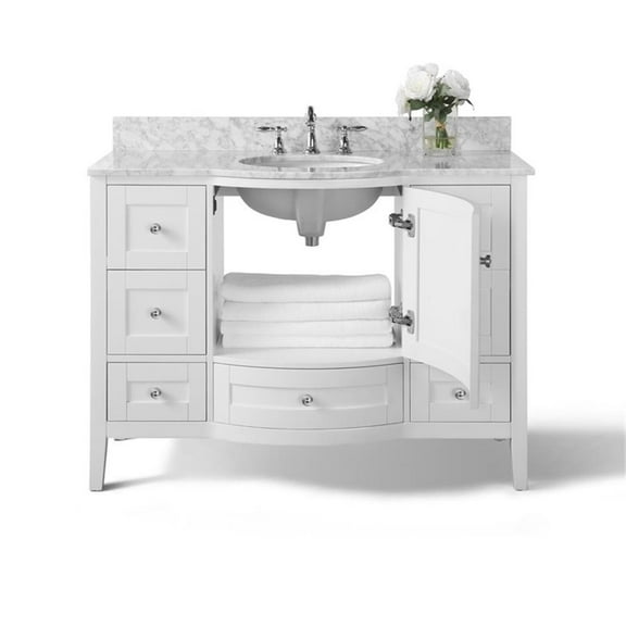 Ancerre Designs Lauren 48" Wood Bathroom Vanity Set in White