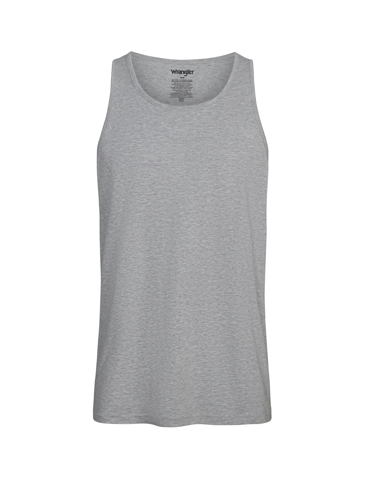 Wrangler Men’s Cotton Stretch Tank Top, Large, Navy/Light Gray Heather/Black, 6-Pack
