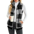 thumbnail image 1 of LUXUR Gilet à Carreaux pour Femmes Tenue de Travail Décontractée Gris L, 1 of 5