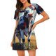 thumbnail image 1 of Balery Colorful Cow Pasture Camisón de manga corta con cuello redondo para mujer, cómodo y elegante., 1 of 6