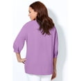 thumbnail image 2 of Catherines Women's Plus Size Petite Light And Airy Y-Neck Blouse, 2 of 6