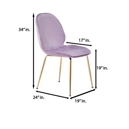 Best Master Furniture Tara Lavender Velvet and Gold Dining Chair, Set ...