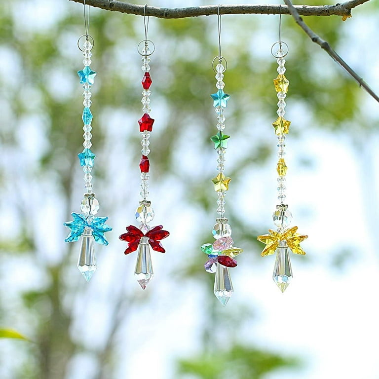H&D HYALINE & DORA Set 7 Crystal Rainbow Suncatcher Glass Bead Chain  Fengshui Hanging Pendant for Window Garden Party