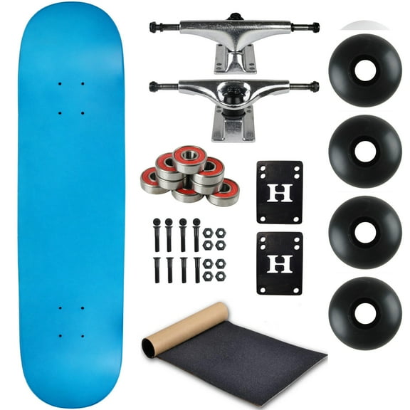 Moose Complete Skateboard Neon Blue 8.25" With Silver Trucks and Black Wheels