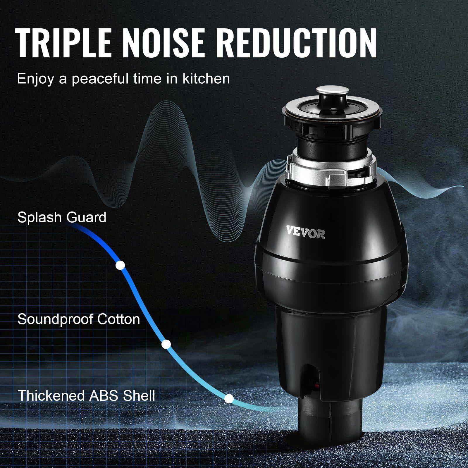 3/4 HP 3250 RPM Continuous Feed Garbage Disposal Food Waste Disposer with EZ Connect Grinding System Sound Reduction Power Cord and Splash Guard
