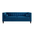 thumbnail image 4 of Inspired Home Rin Velvet Sofa Button Tufted Square Arms Tapered Legs Modern, Navy, 4 of 9
