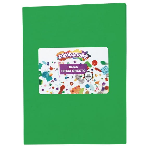 Colorations Green Foam Sheets - 10 Pack