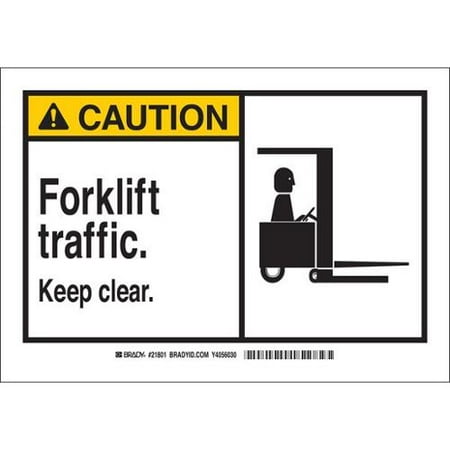 BRADY 83754 Caution Sign, 7 x 10In, BK/YEL, ENG, TRFC