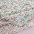 thumbnail image 3 of Ensemble de Literie 3 Pcs en Coton Floral Rose Sarcelle Léger, 3 of 3