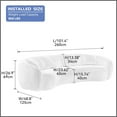 thumbnail image 3 of WILLIAMSPACE 101.4" Curved Sofa Cloud Couch, 5 Seat Comfy Teddy Fleece Boucle Fabric Deep Seat Leisure Sofa, Modern Half Moon Upholstered Couch with 4 Throw Pillows for Living Room, Blue, 3 of 7
