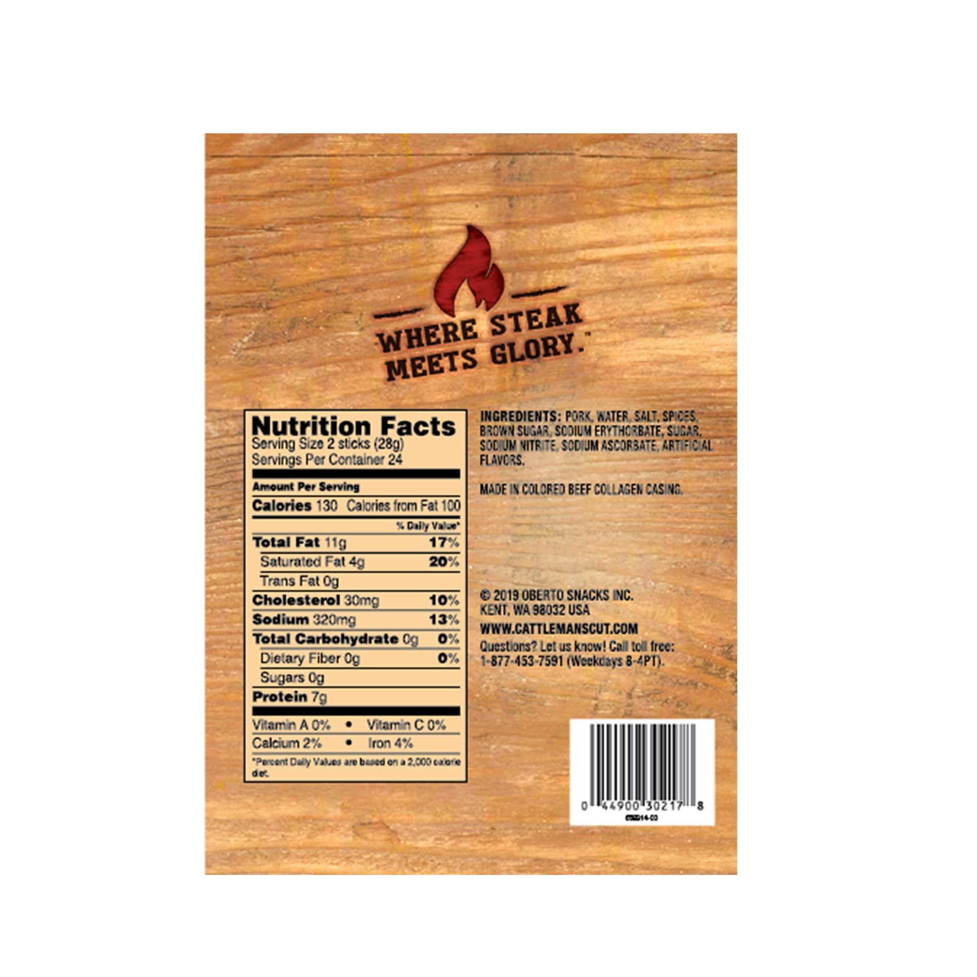 Cattleman's Cut Double Smoked Sausage Sticks, 3oz Shelf-Stable Plastic Pouch