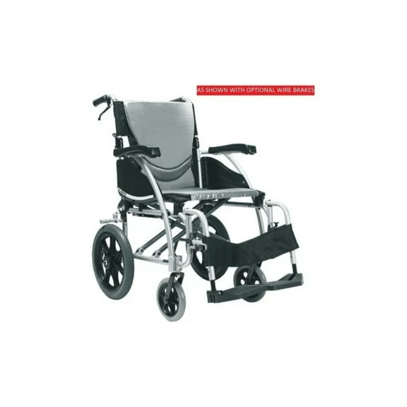 Karman S-Ergo 115 Ergonomic Transport Wheelchair with Swing Away Footrest