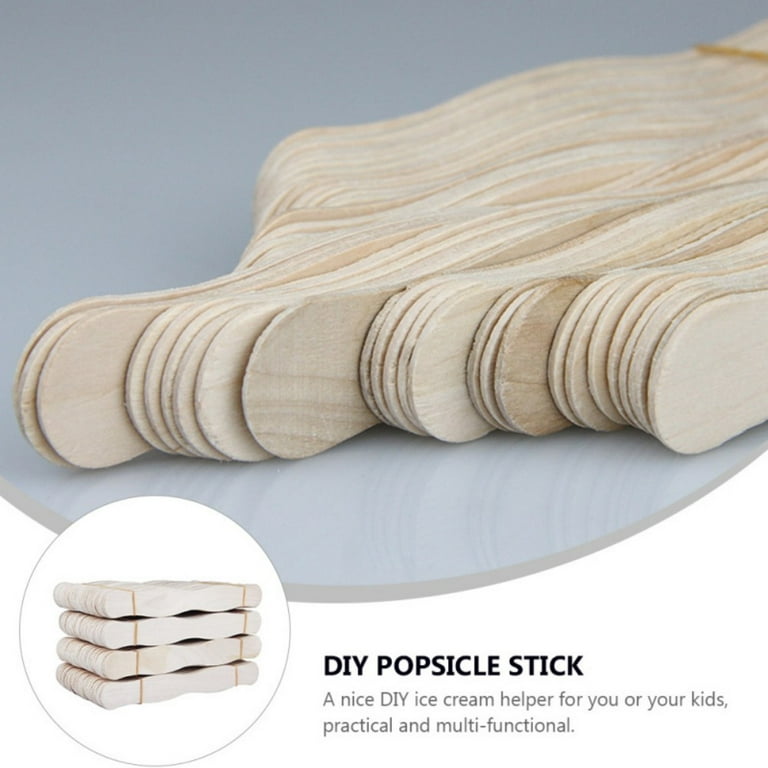 50 Pack Craft Sticks, 8 inch Wood Wavy Sticks, Fan Handles, Large Popsicle Sticks for Crafts, Wedding Programs, DIY Crafting, Painting, Size: 7.87*