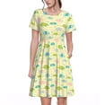 thumbnail image 1 of Balery Armadillo Floral Vestidos sueltos de manga corta para mujer, vestidos de verano 2025, vestidos casuales de corte A con vuelo., 1 of 6