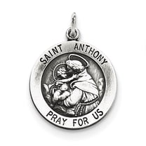 Sterling Silver Antiqued Saint Anthony Medal QC461