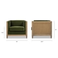 thumbnail image 5 of Jennifer Taylor Home Georgia 34" Cane Rattan Tuxedo Armchair, Olive Green Performance Velvet, 5 of 7
