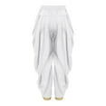 thumbnail image 6 of Aislor Boys Satin Pants Hippie Dance Harem Trousers for Halloween Carnival Party Balls White 6, 6 of 7