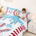 thumbnail image 3 of Manfei Baseball Initial R Queen Sheet Sets 4 Pieces,Ice Cream Bed Set, 3 of 5
