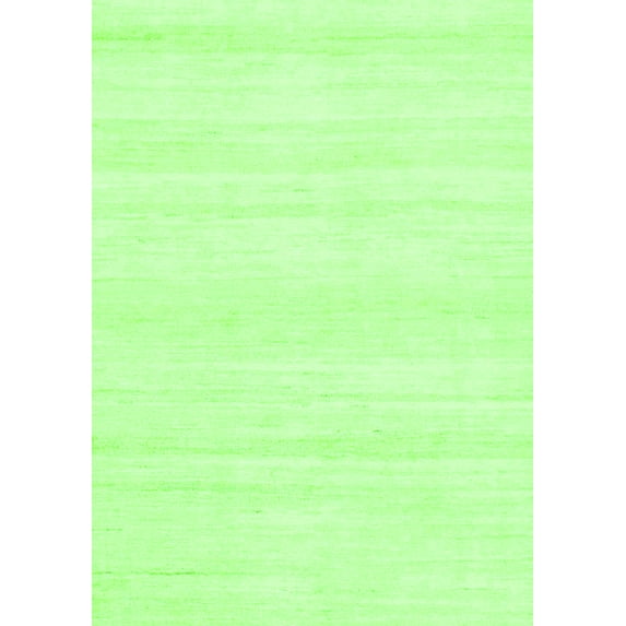 Ahgly Company Indoor Rectangle Solid Green Modern Area Rugs, 2' x 5'
