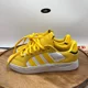 thumbnail image 3 of Ad-id-as Tyshawn Low Yellow White Leather Skate Shoes Mens 5 Womens 6 H06338, 3 of 6