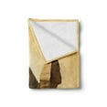 thumbnail image 2 of Vintage Soft Flannel Fleece Throw Blanket, Egyptian Pyramids Famous Landmark Wonders of the World Heritage View Print, Cozy Plush for Indoor and Outdoor Use, 70" x 90", Sand Brown, by Ambesonne, 2 of 6