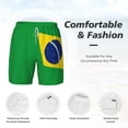 thumbnail image 3 of Men's 2 in 1 Swim Trunks with Compression Liner Flag Of Brazil Quick Dry Beach Shorts, 3 of 6