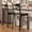 Black 22in 2Pcs, variant on 26" Bar Stools Set of 2, Counter Height Bar Stools Metal Dining Chairs with Straight-line Back Back and Thick Cushion PU Leather Restaurant Dining Room Chairs with Waterproof Surface,Black