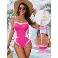 thumbnail image 4 of MOYIKO Women Slimming Tummy Control One Piece Swimsuit Retro Square Neck Bathing Suit, 4 of 7
