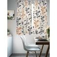 thumbnail image 4 of Orange Grey Botanical Sheer Curtains 72 Inch Length 2 Panels Set Window Treatments, Rustic Country Spring Floral Summer Leaf Rod Pocket Semi Curtains for Living Room/Bedroom/Kitchen, 104"W x 72"L, 4 of 7