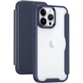 thumbnail image 2 of Case for iPhone 14 Pro Max,Clear Back Design Heavy Duty Drop Protection Anti Theft Flip Leather Wallet Cover with Card Holder Shockproof Phone Case for iPhone 14 Pro Max,6.7 Inch 2022 (Blue), 2 of 10