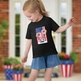 thumbnail image 6 of Kids Girls Casual Patriotic Tshirts Boys Cotton Tee Shirts Girls 4th of July American Flag Graphic Tees Boys Clothes Black， 4 Years, 6 of 7