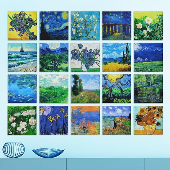 20 Pack Art Acoustic Panels,40 x 32 In Self-adhesive Soundproof Wall Panels, Decorative Sound Absorbing Panels, Acoustic Treatment for Studio Home Office